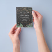 Budget winter natuur-krijtbord trouwuitnodiging flyer (Hand)