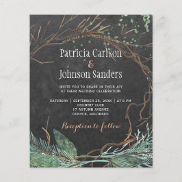 Budget winter natuur-krijtbord trouwuitnodiging flyer