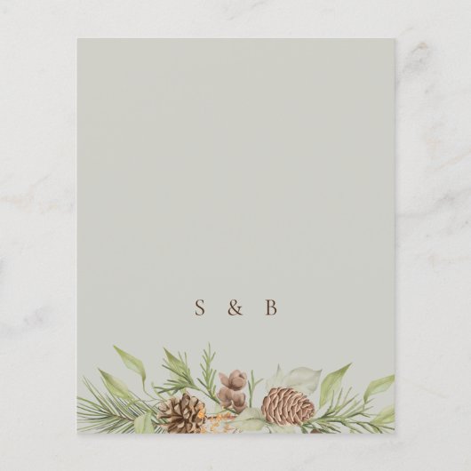 Budget Winter Pine Beige Wedding (Achterkant)