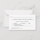 Budget Winter Pine Cone 2SM Meal RSVP Opmerking Notitiekaartje (Achterkant)