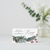 Budget Winter Pine Cone & Berry SM Meal RSVP Informatiekaartje (Staand voorkant)
