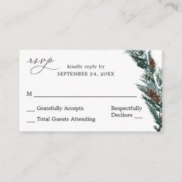 Budget Winter Pine Cone Greenery SM No Meal RSVP Informatiekaartje