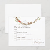 Budget Winter Pines Berries Festive Wedding RSVP (Voorkant / Achterkant)