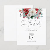 Budget Winter Poinsettia Kerstmis Save the Date (Voorkant / Achterkant)