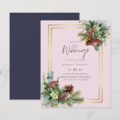 BUDGET Winter Red Berries Pine Cones Weddenschap (Voorkant / Achterkant)