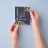 BUDGET Winter Red Berries Pine Cones Weddenschap Flyer (Hand)