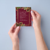 BUDGET Winter Red Berries Pine Cones Weddenschap Flyer (Hand)