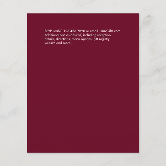 BUDGET Winter Red Berries Pine Cones Weddenschap Flyer (Achterkant)