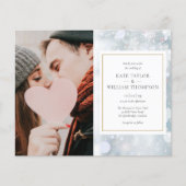 Budget Winter Sneeuwvlokken Foto's Trouw Uitnodigi (Voorkant)