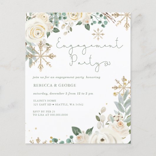 Budget Winter Snowflake Floral Verloving (Voorkant)