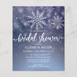 Budget Winter Snowflakes Bridal Shower Uitnodiging