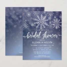 Budget Winter Snowflakes Bridal Shower Uitnodiging