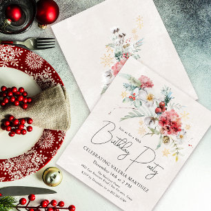 Budget Winter Waterverf Flowers 60e Verjaardag