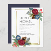 BUDGET Winter Weddenschap Burgundy Blauwgroen Blue (Voorkant / Achterkant)