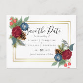 BUDGET Winter Weddenschap Burgundy Blauwgroen Blue Briefkaart (Voorkant)