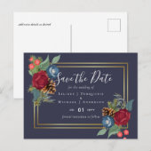 BUDGET Winter Weddenschap Burgundy Blauwgroen Blue Briefkaart (Voorkant / Achterkant)