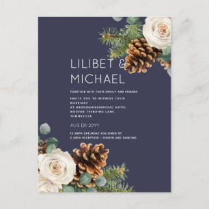 BUDGET Winter Weddenschap Eucalyptus Greenery Roze Briefkaart
