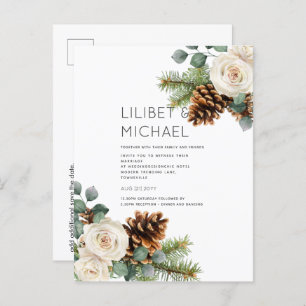 BUDGET Winter Weddenschap Eucalyptus Greenery Roze Briefkaart