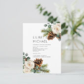BUDGET Winter Weddenschap Eucalyptus Greenery Roze Briefkaart (Staand voorkant)