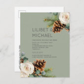 BUDGET Winter Weddenschap Eucalyptus Greenery Roze Briefkaart (Voorkant / Achterkant)