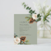 BUDGET Winter Weddenschap Eucalyptus Greenery Roze Briefkaart (Staand voorkant)