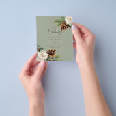 BUDGET Winter Weddenschap Eucalyptus Greenery Roze Flyer (Hand)