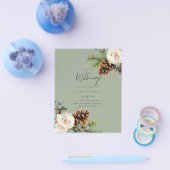 BUDGET Winter Weddenschap Eucalyptus Greenery Roze Flyer (Enkel)