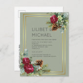 BUDGET Winter Weduwschap Bourgogne Rozen Eucalyptu Briefkaart (Voorkant / Achterkant)