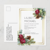 BUDGET Winter Weduwschap Bourgogne Rozen Eucalyptu Briefkaart (Voorkant / Achterkant)