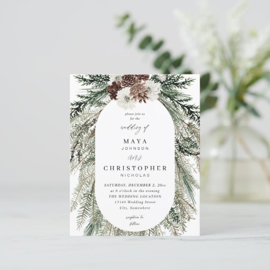 Budget Winter White Floral & Pine 2 Wedding (Staand voorkant)