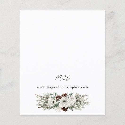 Budget Winter White Floral & Pine 2 Wedding (Achterkant)