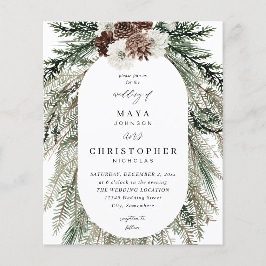 Budget Winter White Floral & Pine 2 Wedding (Voorkant)