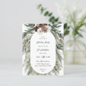 Budget Winter White Floral & Pine Tree Kerstmis (Staand voorkant)