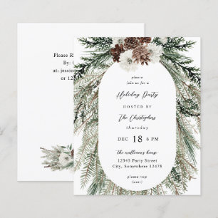 Budget Winter White Floral & Pine Tree Kerstmis