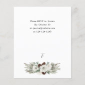 Budget Winter White Floral & Pine Tree Kerstmis Flyer (Achterkant)