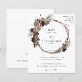Budget Winter White Floral & Pine Wedding Wreate