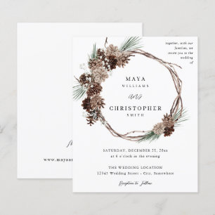 Budget Winter White Floral & Pine Wedding Wreate