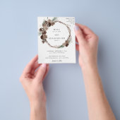 Budget Winter White Floral & Pine Wedding Wreate Flyer (Hand)