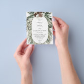 Budget Winter Wit Bloem en Dennen 2 Trouwen Flyer (Hand)