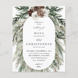 Budget Winter Wit Bloem en Dennen 2 Trouwen Flyer