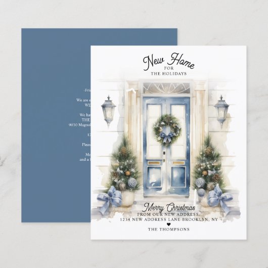 BUDGET Winter Witte Kerstdeur Nieuw Huis Verhuizen (Voorkant / Achterkant)