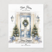 BUDGET Winter Witte Kerstdeur Nieuw Huis Verhuizen (Voorkant)