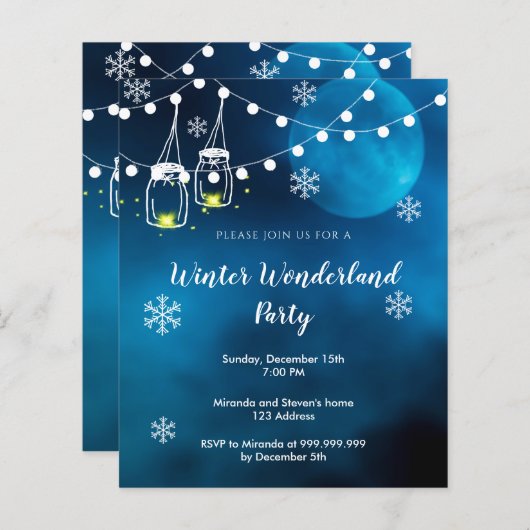 Budget Winter wonderland blauwe maan (Voorkant / Achterkant)