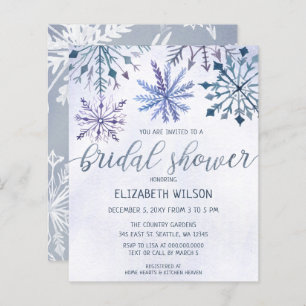 Budget Winter Wonderland Bridal Shower Uitnodiging