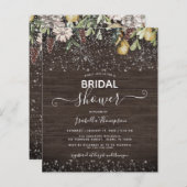 Budget Winter Wooden Bridal Shower Uitnodiging (Voorkant / Achterkant)