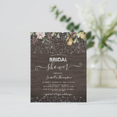 Budget Winter Wooden Bridal Shower Uitnodiging (Staand voorkant)