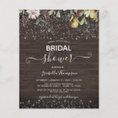 Budget Winter Wooden Bridal Shower Uitnodiging (Voorkant)