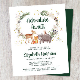 Budget Winter Woodland Animals Baby shower Invite
