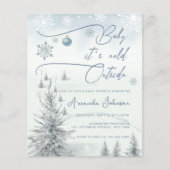 Budget Winter zijn koude buiten Boy Baby shower (Voorkant)