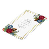 BUDGET Winterhuwelijk Burgundy Teal Blauw Modern Magneet (Linkerzijde)